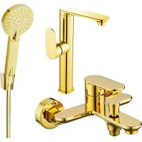 Mexen Milo R40 Mélangeur lavabo et baignoire avec accessoires, or (713153R40-50)