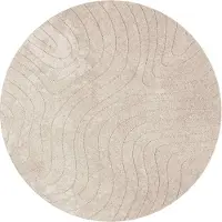 vidaXL Tapis ronds PALMERAS Beige Ø 120 CM Polyester