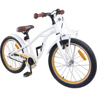 vidaXL Vélo enfant 22 pouces pour enfants de 7 à 12 ans Blanc
