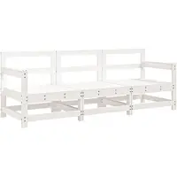 vidaXL Ensemble de salon de jardin 3 pièces blanc pin massif