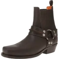 Dockers by Gerli Herren Biker Leder Stiefelette Braun und Schwarz 170102