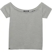 Superdry Bardot Off Shoulder Short Sleeve Top Gris 2XS Femme