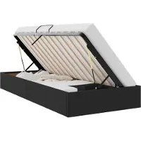 vidaXL Sommier ottoman avec rangement Noir 90 x 200 cm Velours