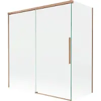 Mexen Paroi de douche Rox, à 2 panneaux, modèle coulissant 150 + 70 x 150 cm, transparent, cuivre brossé - 8C9-150-070-65-00