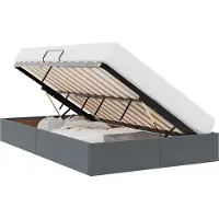 vidaXL Lit ottoman avec rangement, gris foncé, 120 x 200 cm, velours