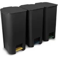 Practic Poubelle de tri, 40l, lot de 3