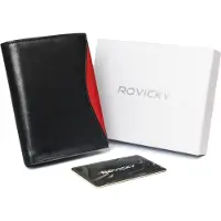 Rovicky Grand portefeuille original pour homme en cuir naturel, RFID -