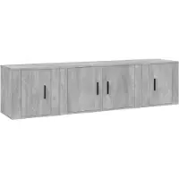 vidaXL Ensemble de 3 meubles TV en bois gris béton
