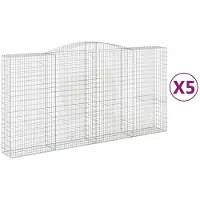vidaXL Gabions avec arc surélevé 5 pcs. 400x50x200/220cm Fer galvanisé