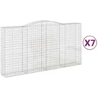 vidaXL Gabions avec arc surélevé 7 pcs. 400x50x200/220cm Fer galvanisé