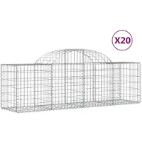 vidaXL Gabions avec arc surélevé 20 pcs. 200x50x60/80 cm Fer galvanisé