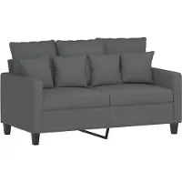 vidaXL Ensemble de canapés 2 pièces avec coussins Tissu gris foncé