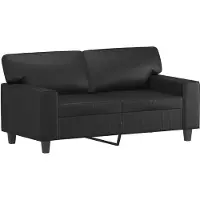 vidaXL Canapé 2 places noir 120 cm similicuir