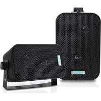 Pyle 2 enceintes étanches compatibles avec PDWR30B Water Proof noir, 150 W rms 300 3 att max. pour piscine, bateau, mer, maison, restaurant, pizzeria