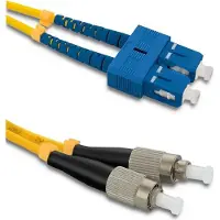 Qoltec - Cordon de raccordement - mode unique SC/UPC (M) pour mode unique FC/UPC (M) - 5 m - fibre optique - duplex - 9 / 125 micromètres - G.652D - sans halogène - jaune