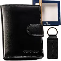 Peterson Coffret cadeau : portefeuille et porte-clés en cuir pour homme -