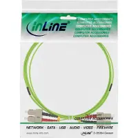 InLine - Cordon de raccordement - SC multi-mode (M) pour SC multi-mode (M) - 15 m - fibre optique - duplex - 50 / 125 microns - OM5 - sans halogène - vert