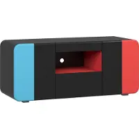 Trendteam LevelUp meuble TV 2 portes, 1 tiroir, 1 étagère noir, rouge, bleu.