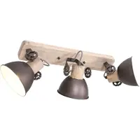 Mexlite - spot - Gearwood - anthracite - métal bois de caoutchouc - spot en saillie - E27 - 2133A