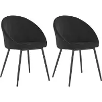 Happy Garden Lot de 2 chaises vintage DIANE velours noir