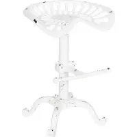 CLP Tabouret de bar Butch, réglable en hauteur, blanc antique