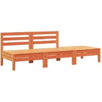 vidaXL Canapé de jardin 3 places brun cireux pin massif