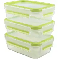 EMSA Clip&Close lot de 3 boîtes fraîcheur 0,55 l, vert