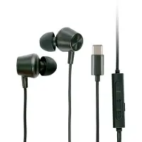 Grundig Earbuds with wire USB C - In-Ear Earbuds with Wire 120cm - Earbuds with Microphone - Adapté à iPhone, Samsung et Tablet - Active Noise Cancellation - Black