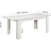 Homestyle4u Table à Manager Table Extensible Table Salle a Manger Table de Cuisine en Bois Blanc