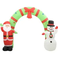 vidaXL Père Noël et bonhomme de neige gonflables Décoration Arche LED 223cm
