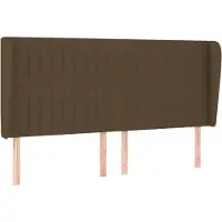 vidaXL Tête de lit avec oreilles brun foncé 183x23x118/128 cm Tissu