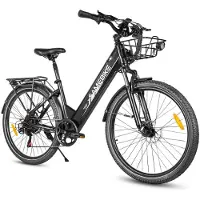 Samebike Vélo Électrique RSA01Pro 15AH 90KM Cadre Acier Vélo Électrique Vélo Trekking e-bike Shimano 7 Vitesses pour Hommes et Femmes