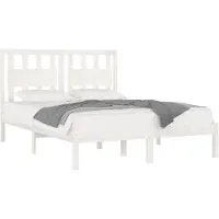 vidaXL Lit en bois massif pin blanc 180x200 cm