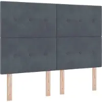 vidaXL Tête de lit LED avec bandes lumineuses LED gris 144 cm velours