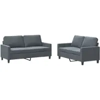 vidaXL Ensemble de canapés 2 pièces avec coussins gris foncé velours