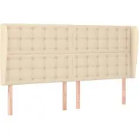 vidaXL Tête de lit avec oreilles Crème 183x23x118/128 cm Tissu