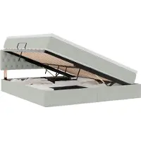vidaXL Lit de rangement avec matelas gris clair 160 x 200 cm velours