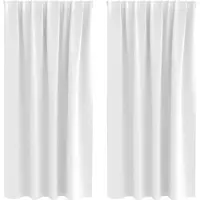 vidaXL Rideaux occultants avec anneaux 2 pcs blanc clair 175 x 140 cm
