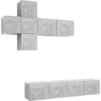 vidaXL Ensemble d'armoires TV 7 pièces gris béton Bois composite