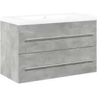 vidaXL Ensemble de meubles de salle de bain 2 pièces gris béton bois composite