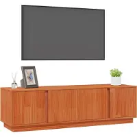 vidaXL Meuble TV Marron cire 140 x 40 x 40 cm Bois de pin massif