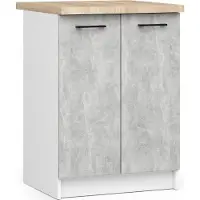 Akord Armoire De Cuisine Oliwia 2 Portes Avec Étagère Blanc/Béton 60X46X85