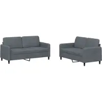 vidaXL Ensemble de canapés 2 pièces gris foncé velours