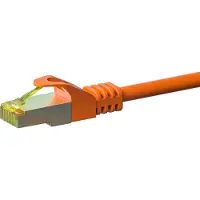 Dsit Câble réseau RJ45 S/FTP (PiMF), avec câble brut Cat.7, orange, 10m (DC-76-100)