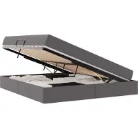 vidaXL Lit de rangement avec matelas avec matelas 2 pcs Gris Cuir