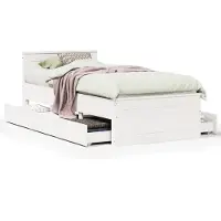 vidaXL Lit en bois massif sans matelas avec tête de lit 90x200 cm blanc