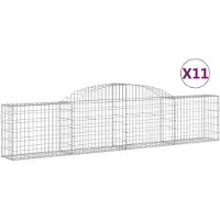 vidaXL Gabions 11 pcs voûtés 300x30x60/80 cm fer galvanisé