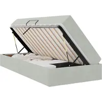 vidaXL Lit avec rangement et matelas Gris clair 90 x 200 cm Velours