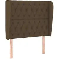 vidaXL Tête de lit avec oreilles brun foncé 93x23x118/128 cm Tissu
