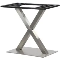 Stema Pied de table double en acier inoxydable SH-3007-1/S, pour bureau, hôtel, restaurant, 70x40x72,5 cm, acier inoxydable brossé